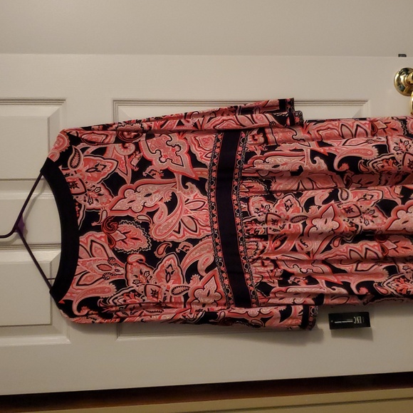 INC size 2X Elegant Black Pink Gray and Red Paisley Dress NWT - Picture 5 of 5